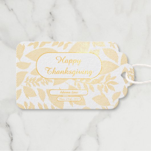 与え感謝してい紅葉ハッピーサンクスギビング ギフトタグ (正面 (横))