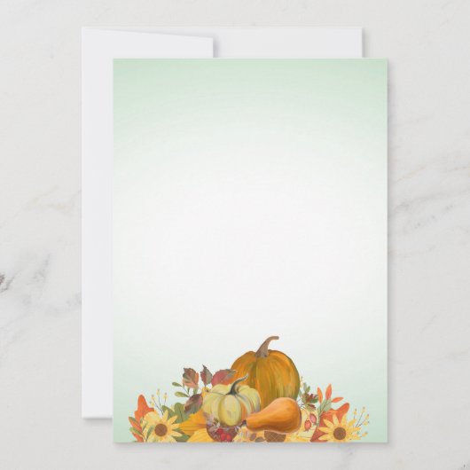 与え感謝してい紅葉リース感謝祭ディナー 招待状 (裏面)