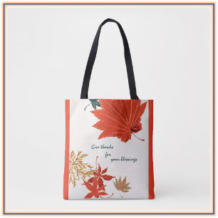 与え感謝してい紅葉 トートバッグ
