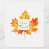 与え感謝してい紅葉 ワインラベル (シングルラベル)