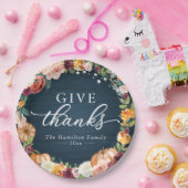 与え感謝してい素朴フローラ感謝祭ディナー ペーパープレート (パーティー)