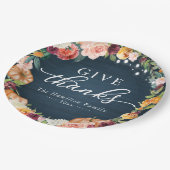 与え感謝してい素朴フローラ感謝祭ディナー ペーパープレート (アングル)