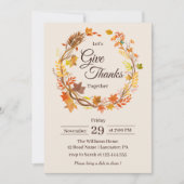 与え感謝してい素朴紅葉 招待状 (正面)
