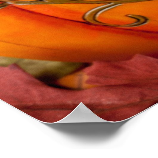 与え感謝してい美しい感謝祭かぼちゃ ポスター (角)