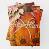 与え感謝してい美しい感謝祭かぼちゃ ラッピングペーパーシート (インサイチュ)