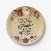 与え感謝してい聖句への感謝 ペーパープレート (正面)