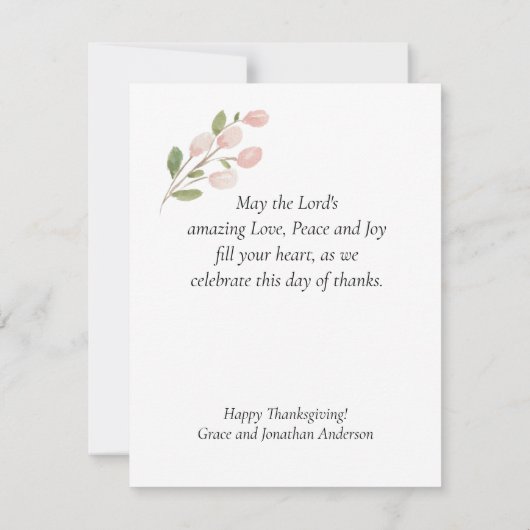 与え感謝してい聖書主への感謝の平野 カード (裏面)