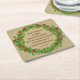 与え感謝してい賛美主の名は善い スクエアペーパーコースター