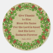 与え感謝してい賛美主の名は善い ラウンドシール (正面)