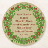 与え感謝してい賛美主の名は善い ラウンドペーパーコースター (正面)