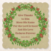 与え感謝してい賛美名は頭皮が良い ペーパーコースター (正面)