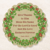 与え感謝してい賛美名は頭皮が良い ペーパーコースター (正面)