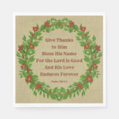 与え感謝してい賛美大主は良い – 中 スタンダードランチョンナプキン (正面)