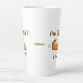 与え感謝してい食べパイ幸せな感謝祭タイポグラフィ カフェラテマグ (正面)