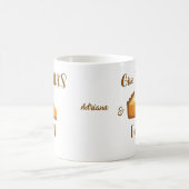 与え感謝してい食べパイ幸せな感謝祭タイポグラフィ コーヒーマグカップ (中央)