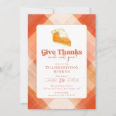 与え感謝してい食べパイ感謝祭ディナー 招待状 (正面)