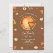 与え感謝してい食べパイ日付感謝祭ディナーパーティー 招待状 (正面)