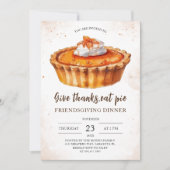 与え感謝してい食べパイ |フレンドリディナーパーティー 招待状 (正面)