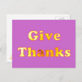 与え感謝してい黄色い百合のポストカードを持つワードアート ポストカード (正面/裏面)