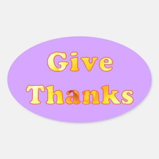 与え感謝してい、イエローリリーのワードアート、シール 楕円形シール (正面)
