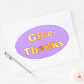 与え感謝してい、イエローリリーのワードアート、シール 楕円形シール (封筒)