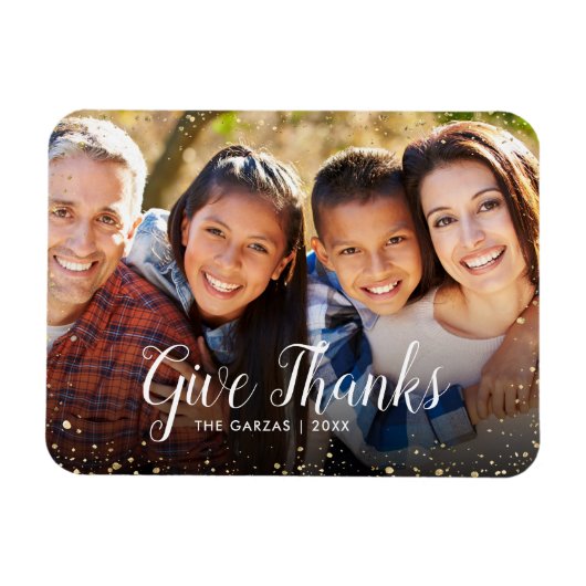 与え感謝してい |グリッツフェイクグリッターフォトオーバーレイ マグネット (横)