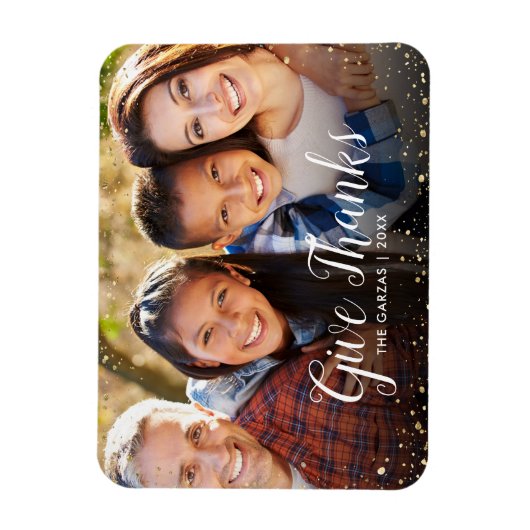 与え感謝してい |グリッツフェイクグリッターフォトオーバーレイ マグネット (縦)