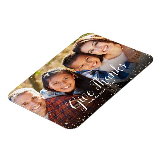 与え感謝してい |グリッツフェイクグリッターフォトオーバーレイ マグネット (左側)