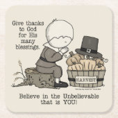 与え感謝してい スクエアペーパーコースター (正面)