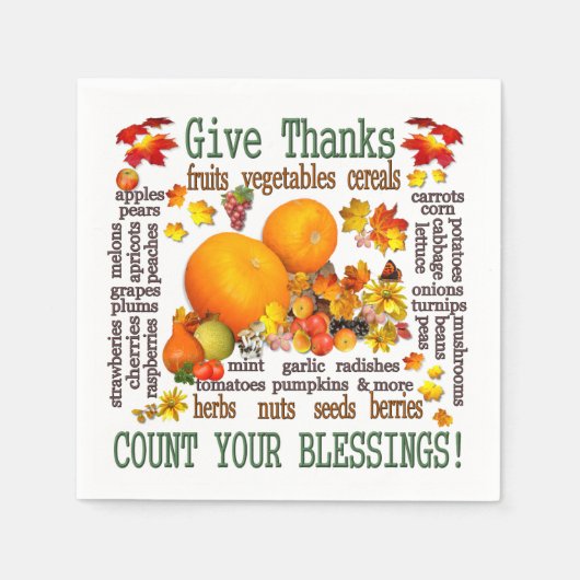 与え感謝してい! スタンダードカクテルナプキン (正面)