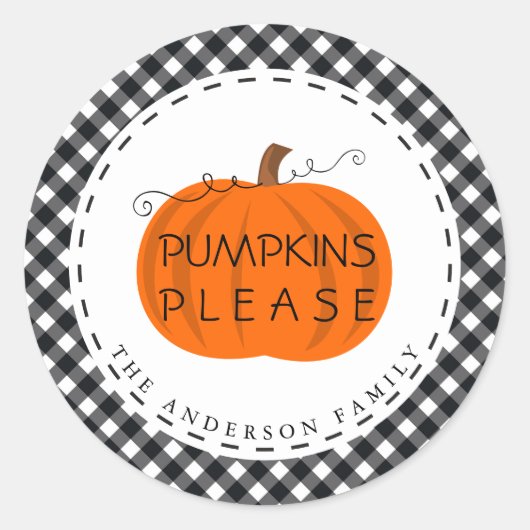 与え感謝してい |パンプキンバッファロープライド感謝祭 ラウンドシール (正面)