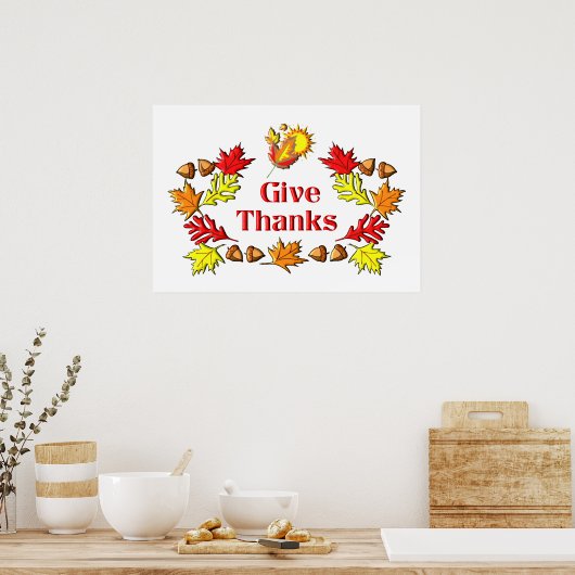 与え感謝してい ポスター (キッチン)