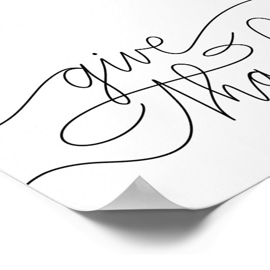 与え感謝してい – ミニマル主義キリスト教レタリング引用文 ポスター (角)