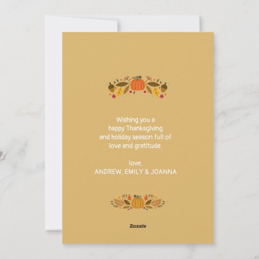 与え感謝してい | 家族の感謝状の写真カード シーズンカード (裏面)