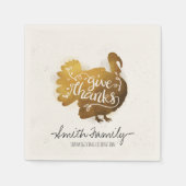 与え感謝してい...家族の感謝祭お祝い。 スタンダードカクテルナプキン (正面)