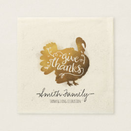 与え感謝してい...家族の感謝祭お祝い。 スタンダードカクテルナプキン