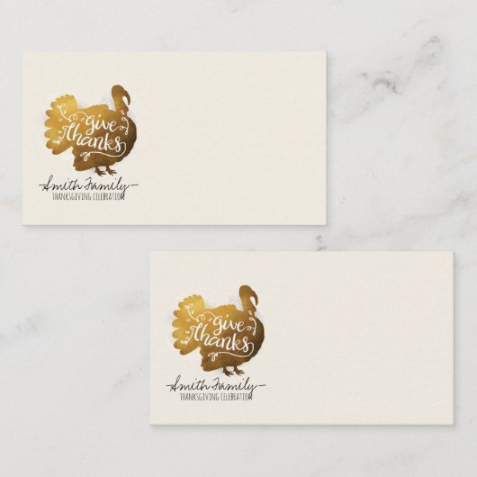 与え感謝してい|家族感謝祭お祝い プレイスカード (正面/裏面)