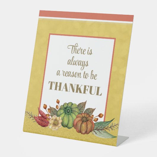 与え感謝してい!感謝祭テーブル 台座サイン (正面)