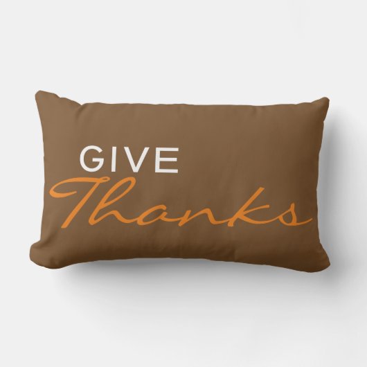 「与え感謝してい」感謝祭/秋装飾用クッション ランバークッション (正面)