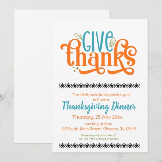 与え感謝してい 招待状 (正面/裏面)