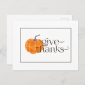 与え感謝してい |水彩かぼちゃ ポストカード (正面/裏面)