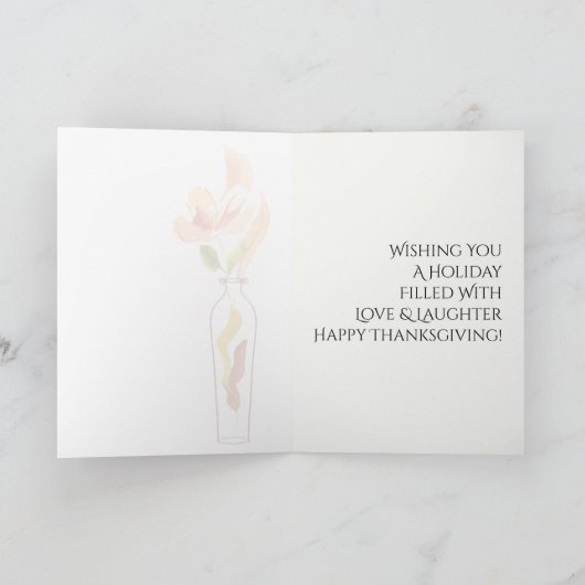 与え感謝してい...花モダンと花瓶感謝祭 シーズンカード (内部)