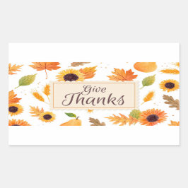 与え感謝してい 長方形シール