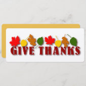 与え感謝してい Harvest 葉 Card 招待状 (正面/裏面)