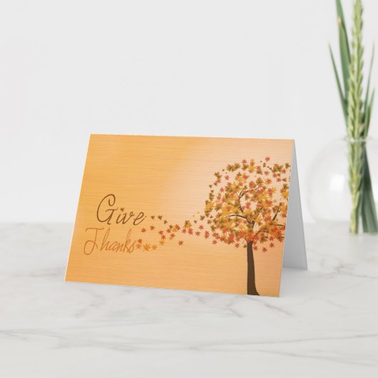 与え感謝していAutumn Tree Greeting Card カード (正面)