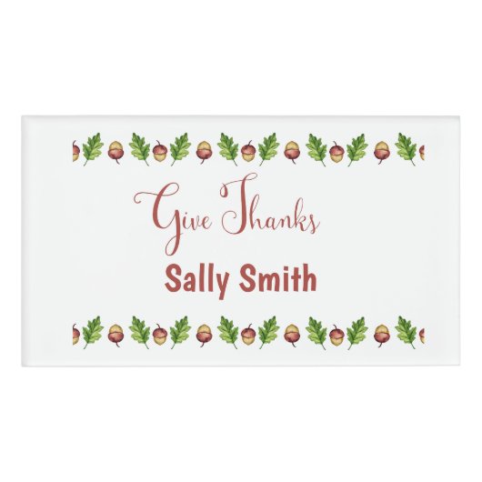与え感謝していHappy ThanksGiving 名札 (正面)