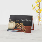 与え感謝していHoliday Thanksgivingカスタムメッセージ カード (黄色い花)