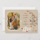 与え感謝していLoving 離れ Photo Thanxsgiving シーズンカード (正面)