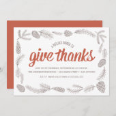 与え感謝していPotluck 招待状 (正面/裏面)