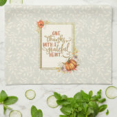 与え感謝していPumpkinフレーム キッチンタオル (折り畳み)